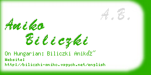 aniko biliczki business card